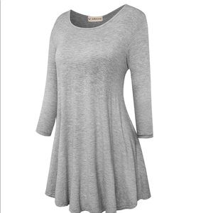 Gray Tunic For Leggings Spandex Stretch